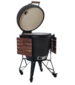 The Bastard Keramikgrill Urban XL - Complete - Schwarz Matt - Modell 2023 14 The Bastard Keramikgrill Urban XL - Complete - Schwarz Matt - Modell 2023 -Geschäft Für Grillzubehör The Bastard XL Urban Keramikgrill BU210 offen Seitentische abgeklappt