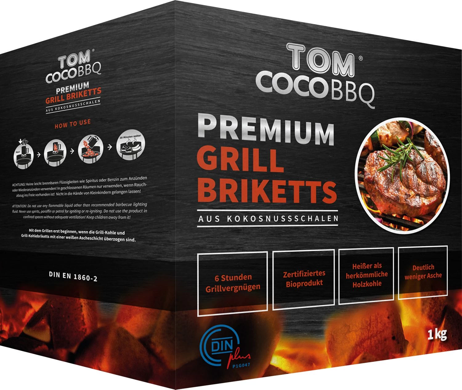 TOM Cococha Rot BBQ Grillbriketts 4kg - 4,0 X 3,0 X 2,5 Cm 1 TOM Cococha Rot BBQ Grillbriketts 4kg - 4,0 X 3,0 X 2,5 Cm