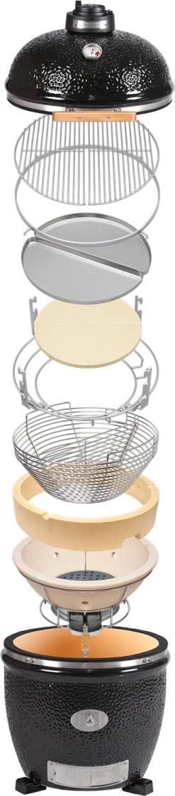 Monolith Grill LeCHEF PRO-Serie 1.0 Rot - MIT Gestell Und Seitentischen