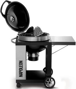 Napoleon Holzkohlegrill Kugelgrill Ø 57cm Im Rollwagen Mit Gussrost Und Deckelscharnier PRO22K-Cart-2 -Geschäft Für Grillzubehör napoleon grillwagen deckel PRO22K CART 2