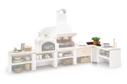 Palazzetti Gartenküche: Modul Ecke, Marmortech Rot