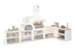 Palazzetti Gartenküche: Modul 2- Flammige Gaskochstelle Mit Edelstahl Abdeckung, Marmortech Rot